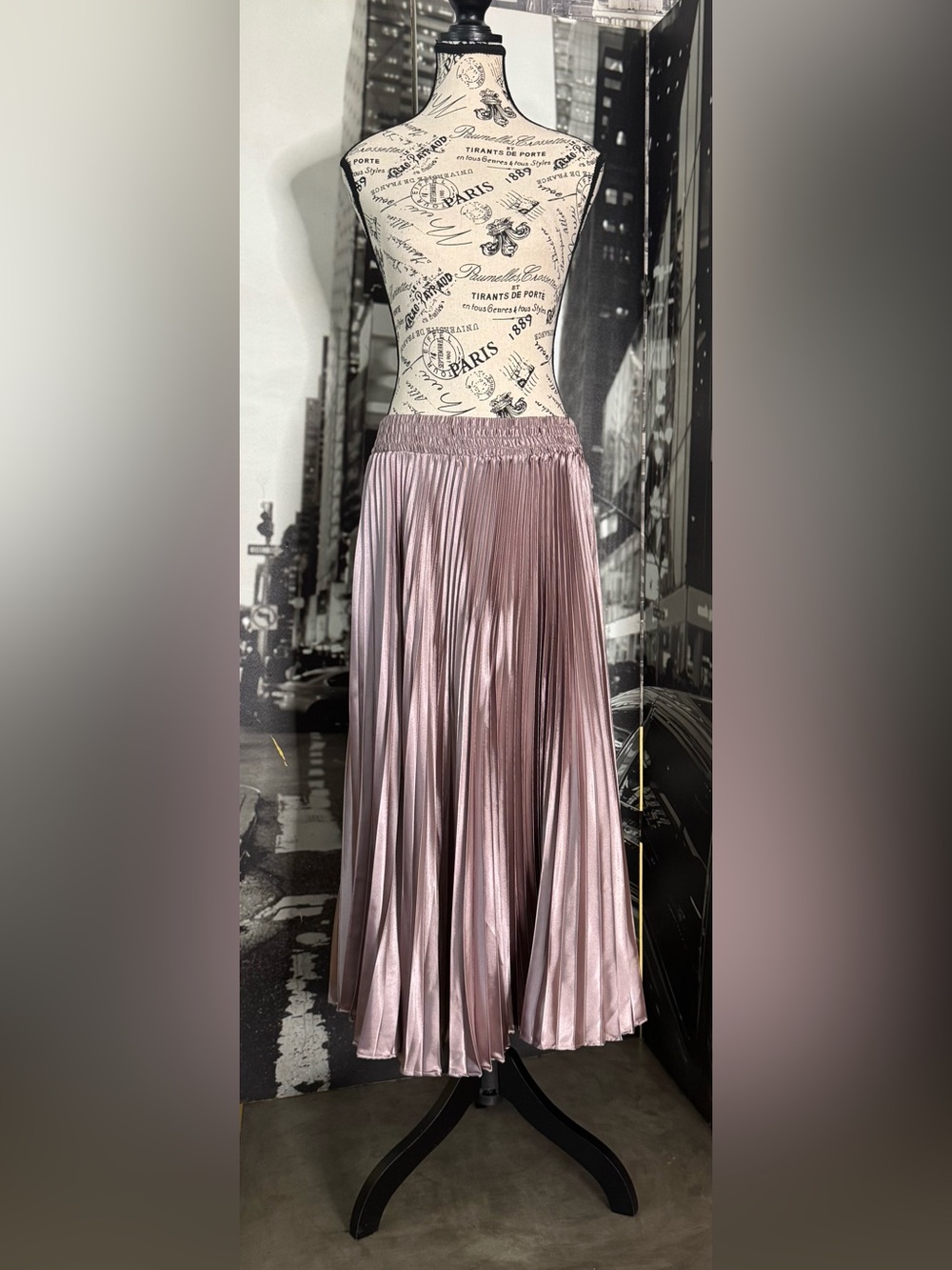 Anthropologie Blue Tassel Semele Pleated Midi Skirt - Picture 3 of 6